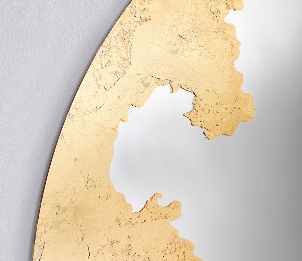 Miroir rond doré mural design 100cm - Ornatol