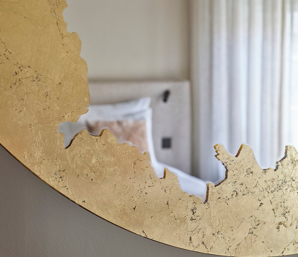 Miroir rond doré mural design 100cm - Ornatol