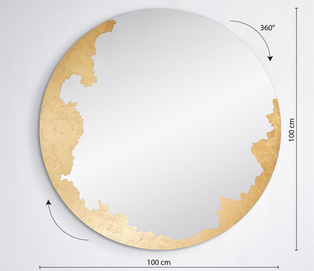 dimensions miroir rond doré - Souffle d'intérieur
