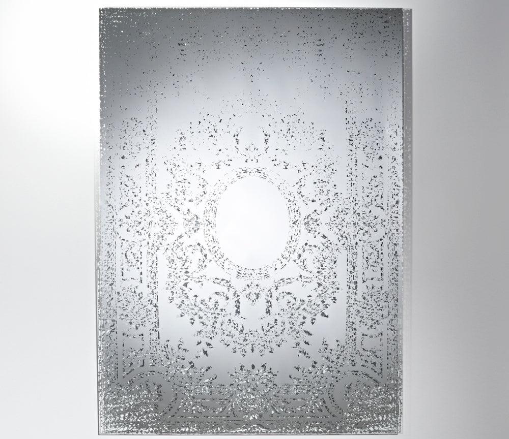 Miroir mural rectangulaire Olivier – vue de face – décoration à motif