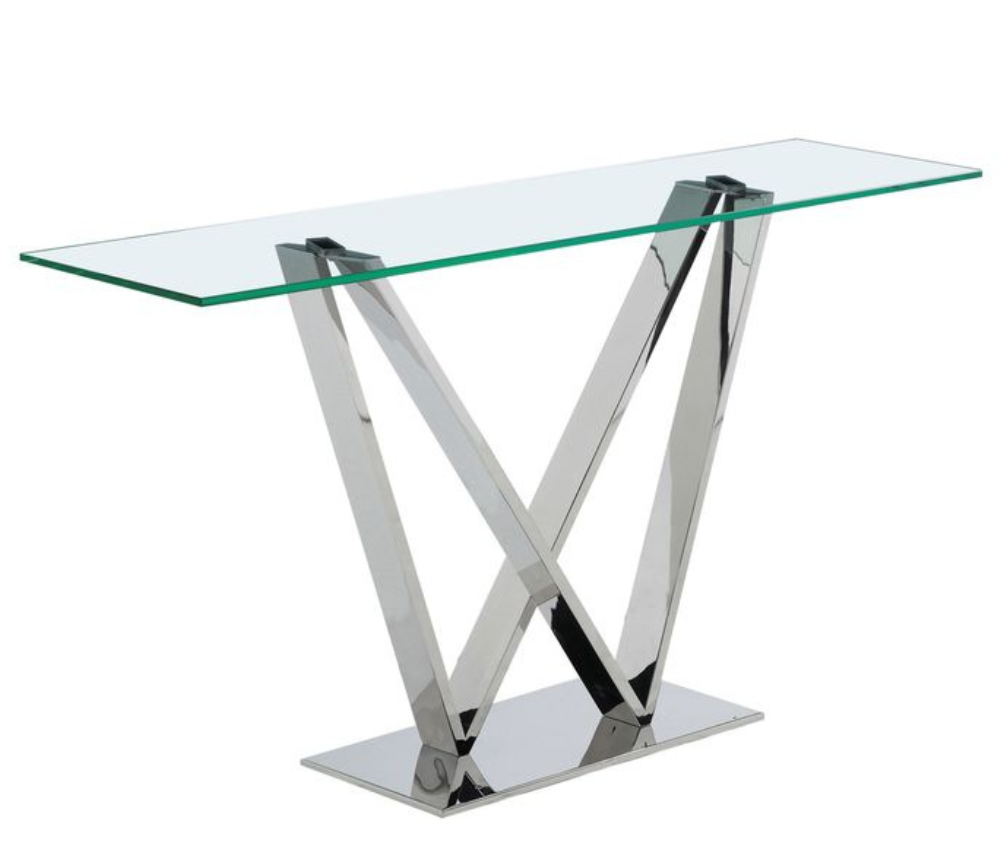 Console entrée en verre transparent design moderne - Willina