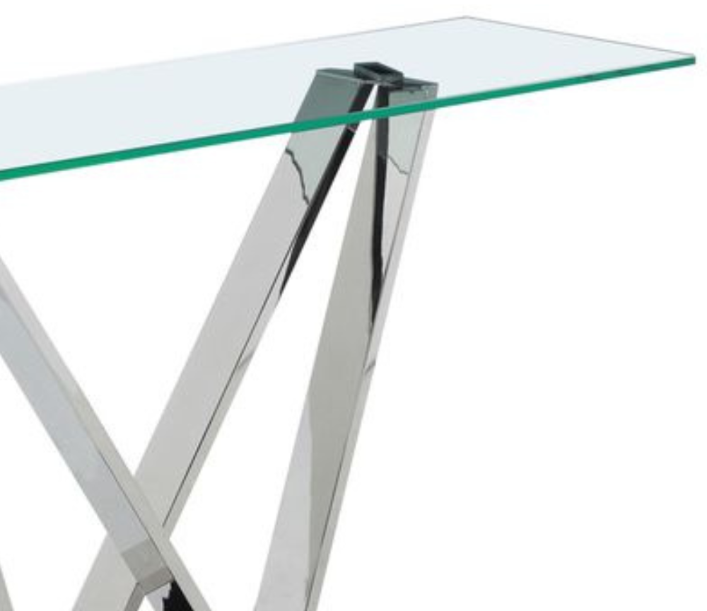 Console entrée en verre transparent design moderne - Willina