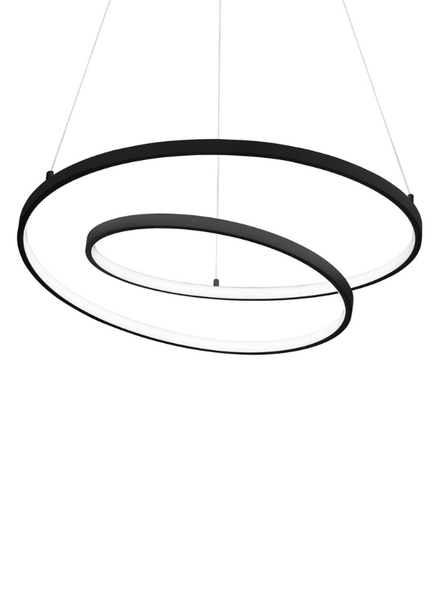 Suspension lustre led contemporain noir ronde - Alice