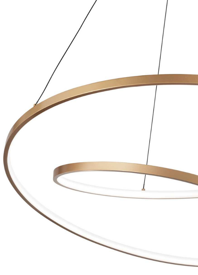 Suspension lustre led design cuivré en cercle - SOUFFLE D'intérieur