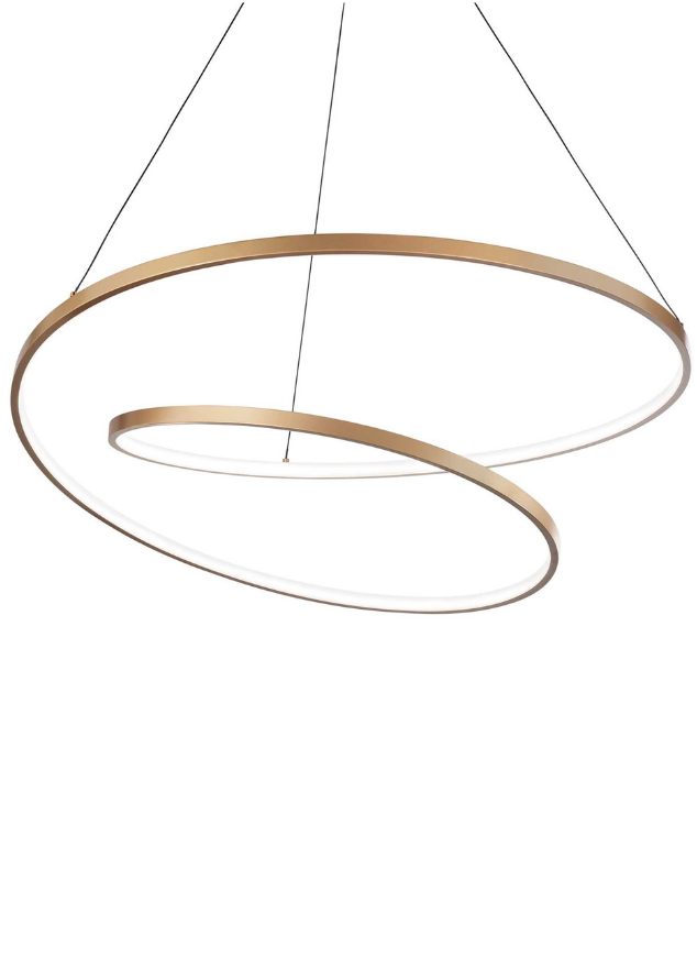 Suspension lustre led design cuivré en cercle - SOUFFLE D'intérieur