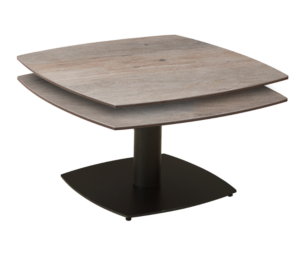 Table de salon basse céramique effet bois design industriel - Theresa