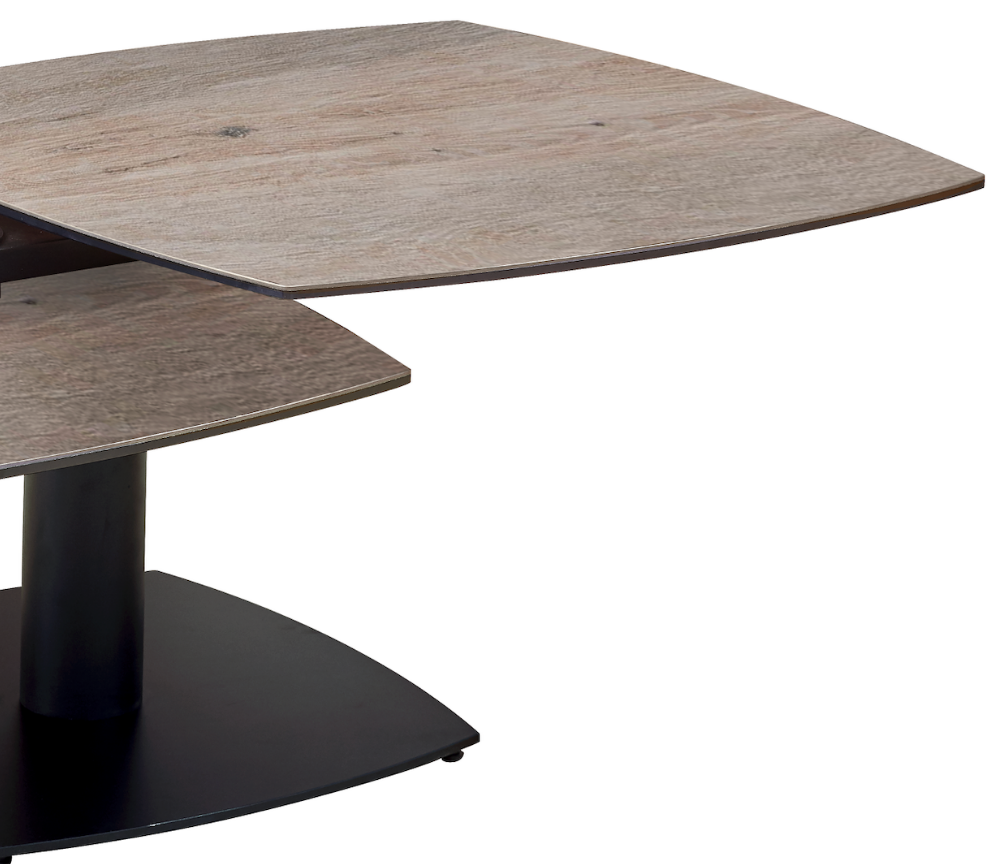 Table basse céramique bois pivotante design - Souffle d'intérieur
