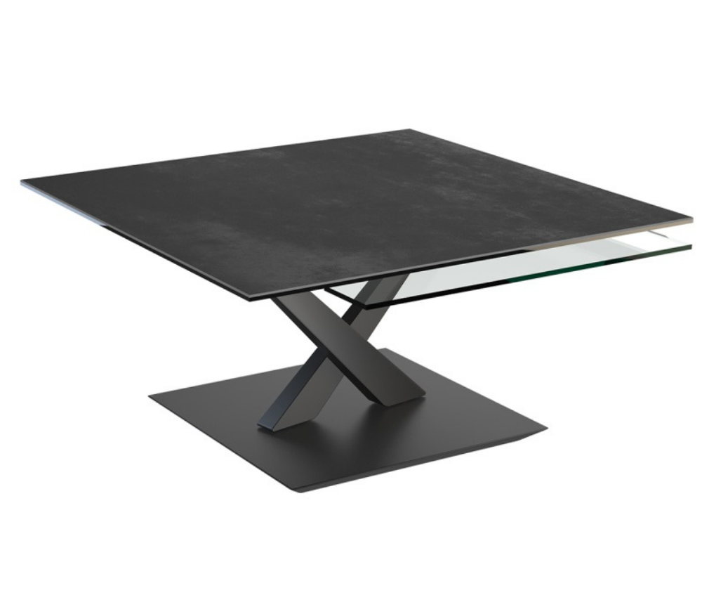 Table basse de salon céramique titane design pivotante - Grana