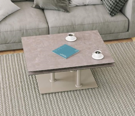 table de salon basse céramique taupe contemporaine - Souffle d'intérieur