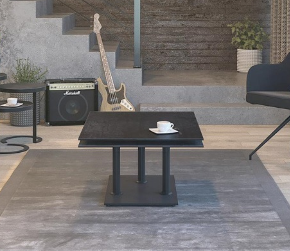 table de salon basse céramique titane rectangulaire - Souffle d'intérieur