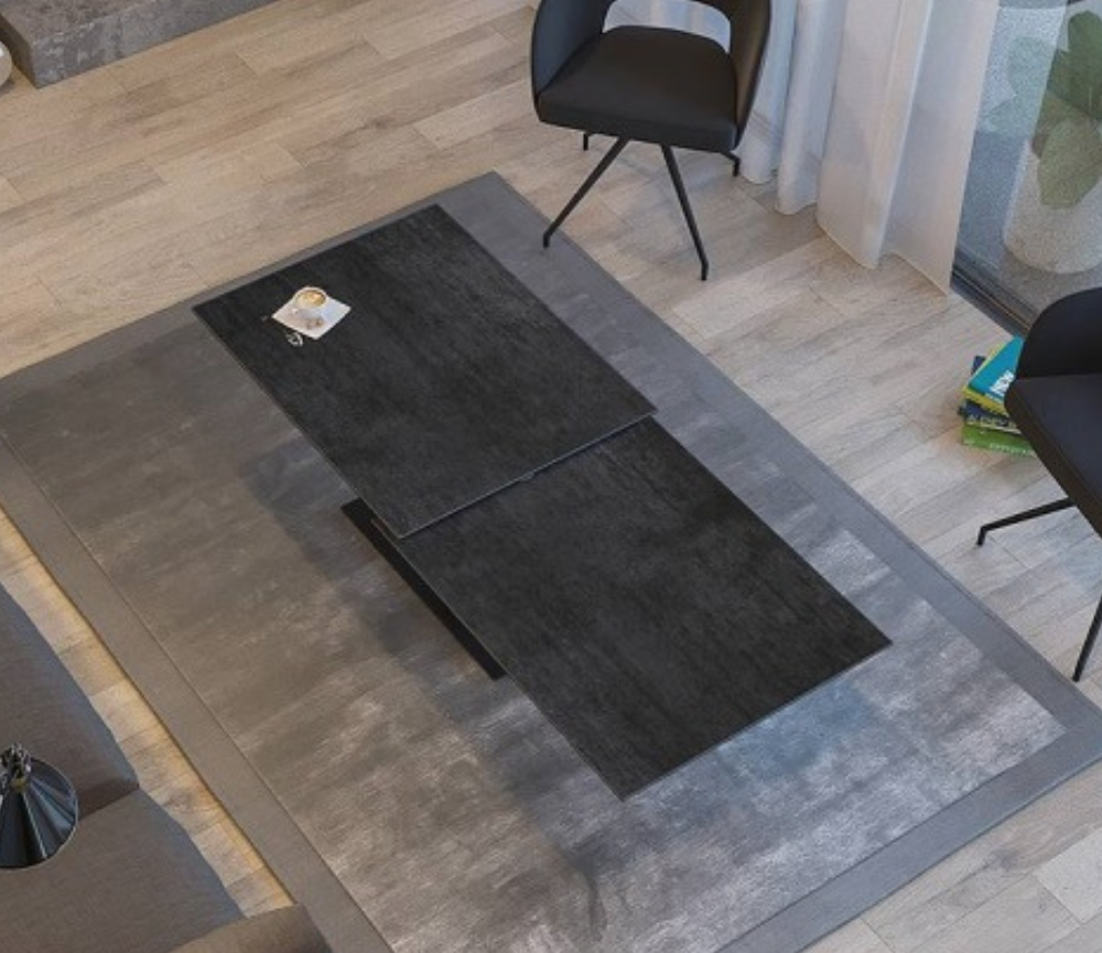 table de salon basse céramique titane rectangulaire - Souffle d'intérieur