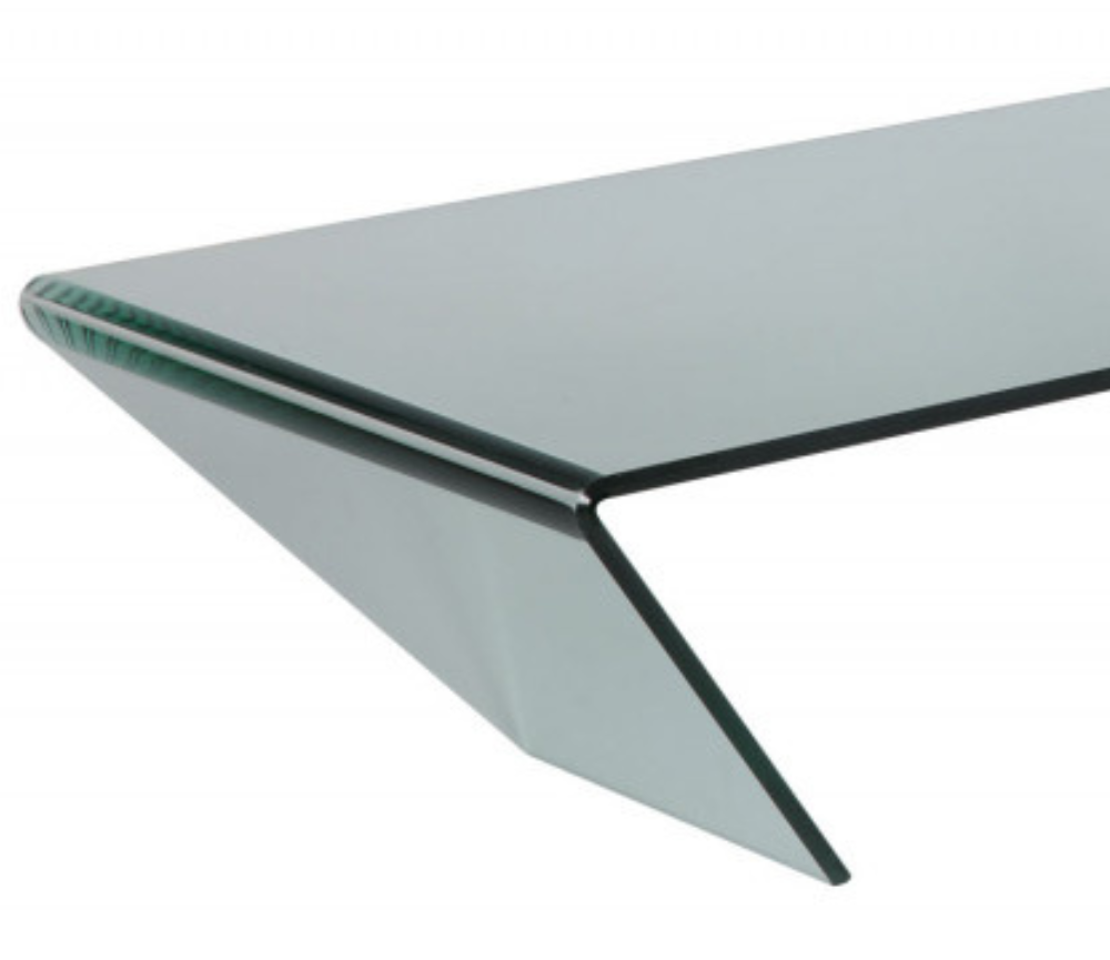 Table basse en verre trempé rectangulaire courbé 120 x 65cm - Kidsy