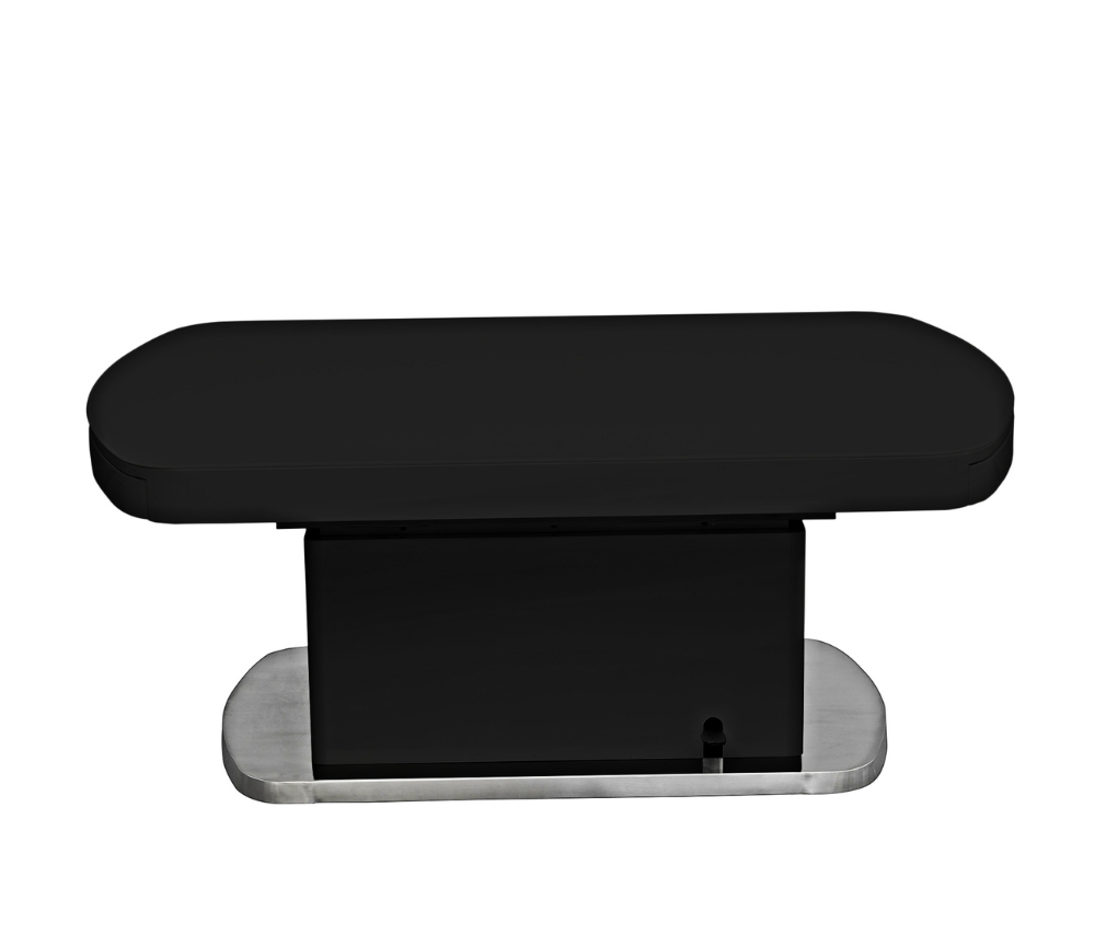 Table de salon basse relevable extensible verre noir modulable - Setty