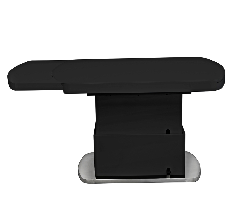 Table de salon basse relevable extensible verre noir modulable - Setty