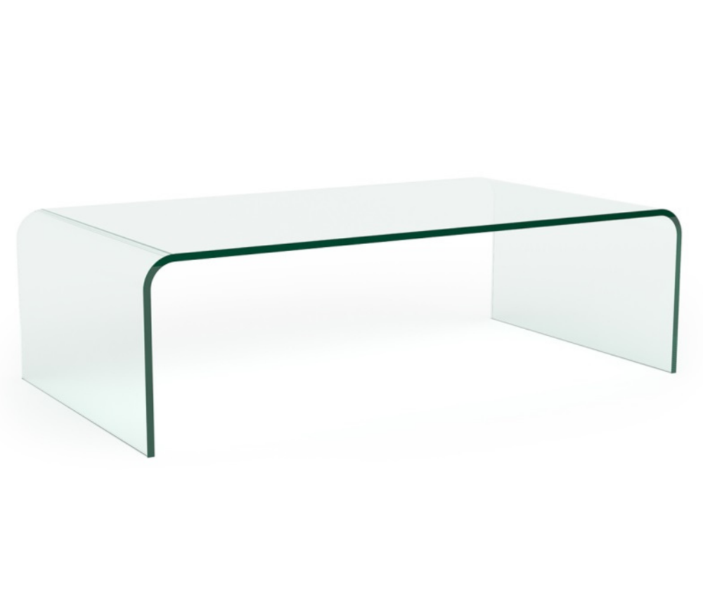 Table basse en verre transparent rectangulaire - Souffle d'intérieur