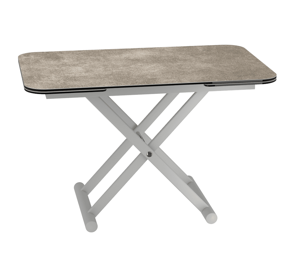 Table basse relevable extensible céramique taupe argile 120cm - Enola