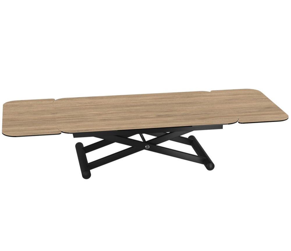 Table basse relevable extensible céramique bois design - Enola