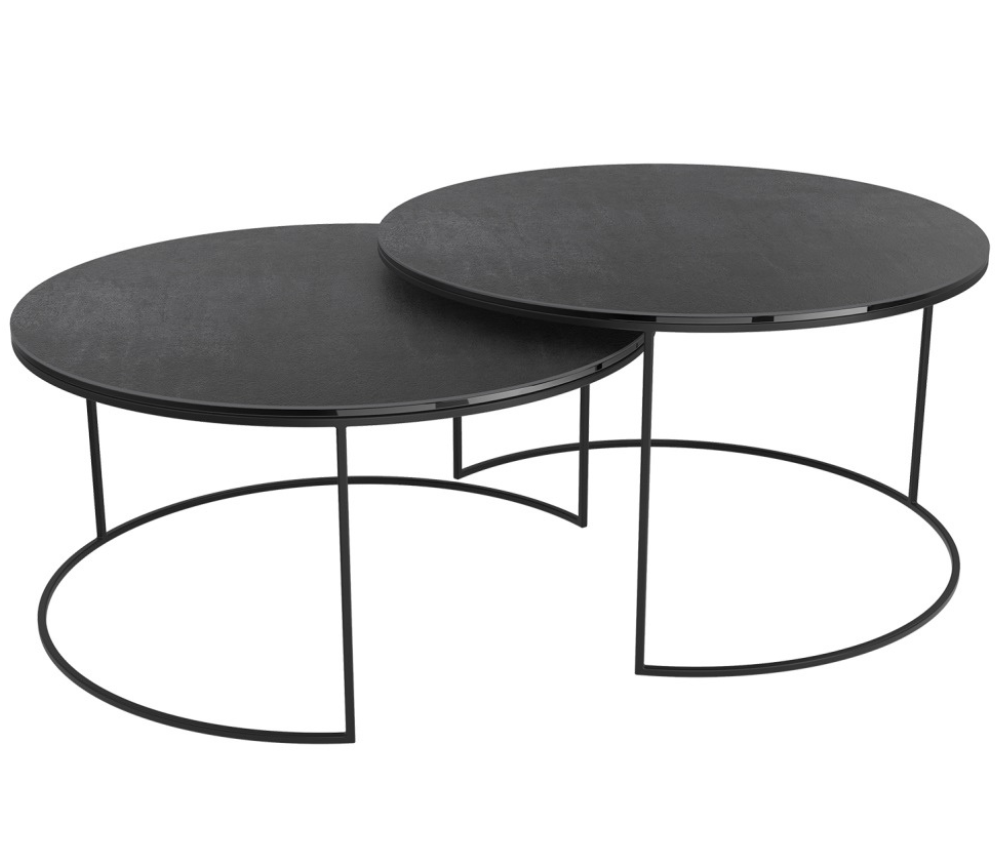 Table basse ronde céramique gris titane design - Souffle d'intérieur