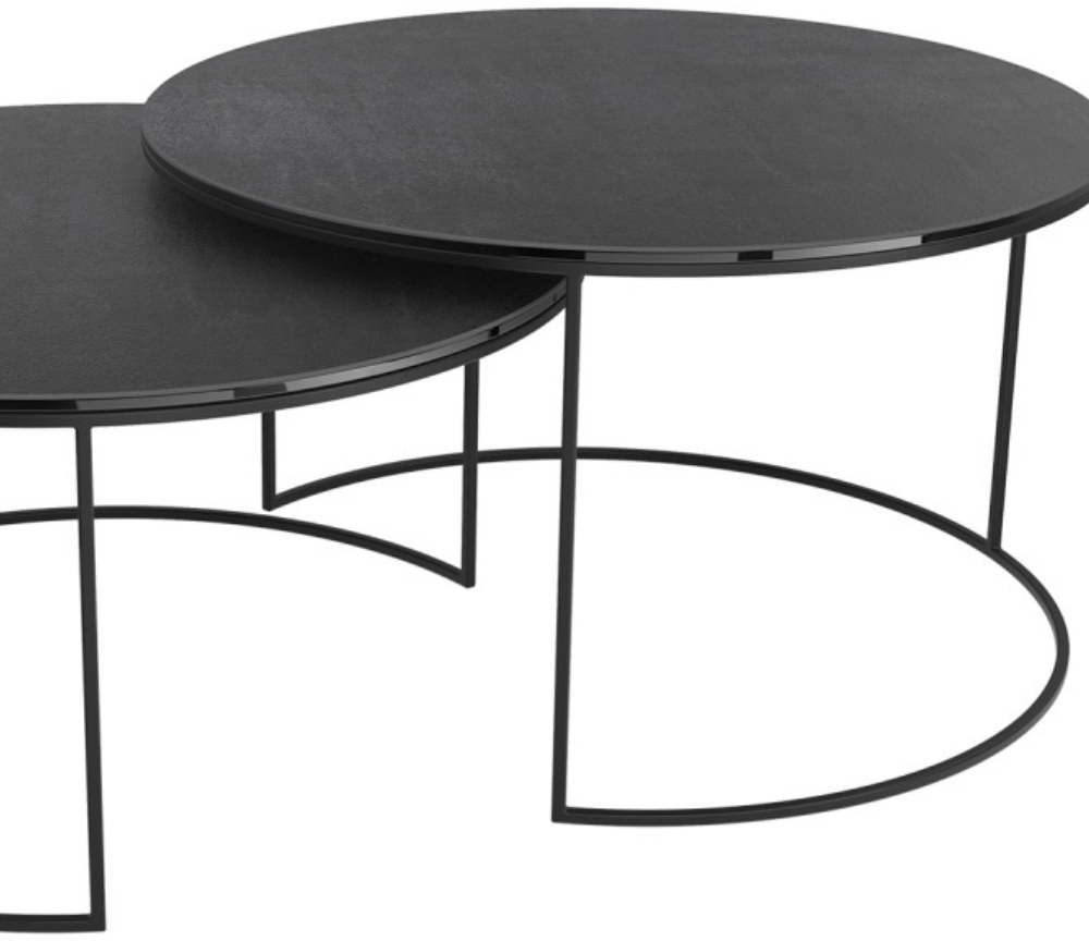 Table basse ronde céramique gris titane design - Souffle d'intérieur