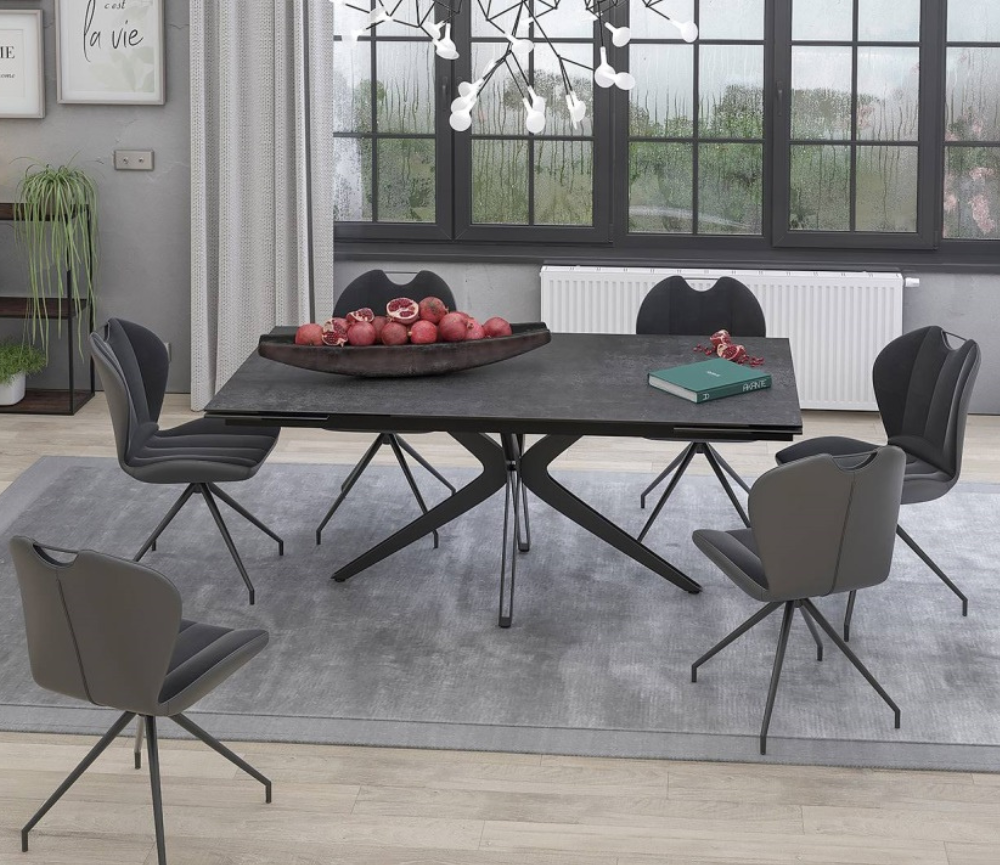 Table céramique extensible pieds central design - Souffle d'intérieur