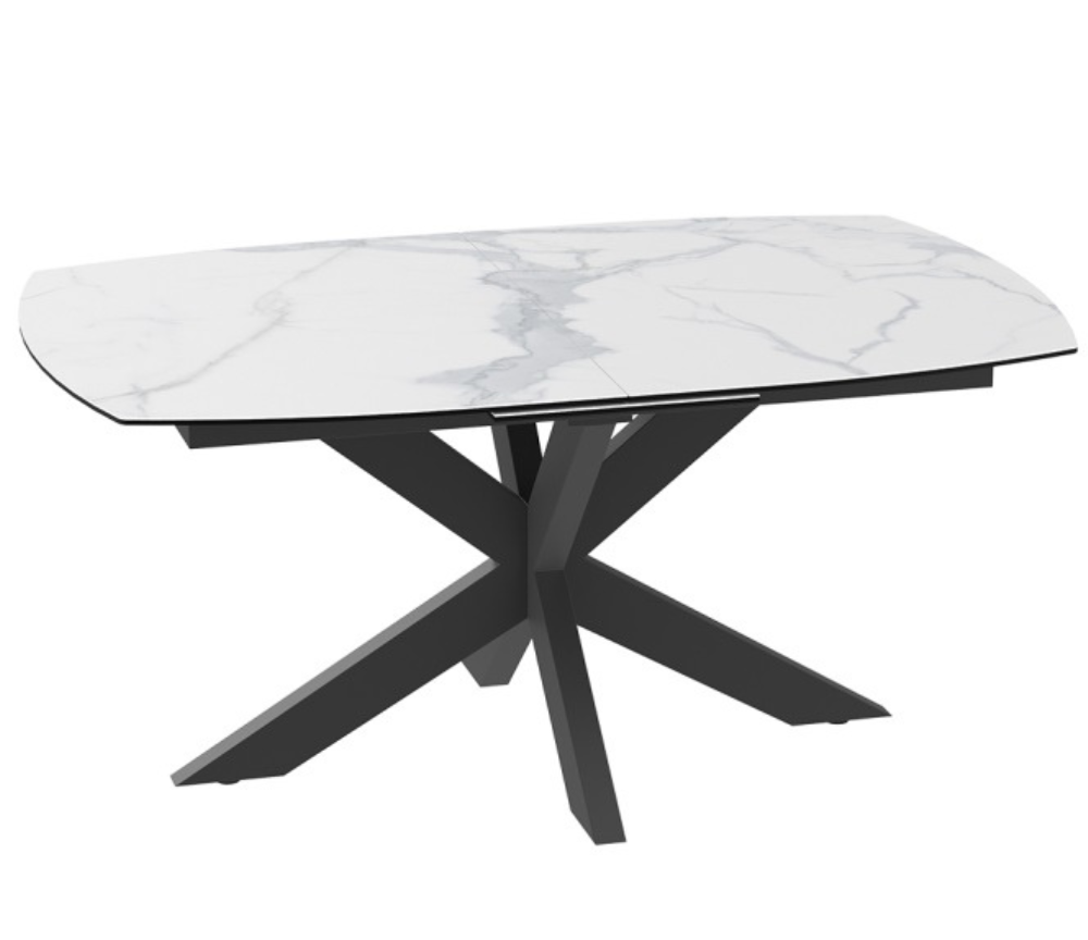 Table céramique extensible marbre blanc au design moderne - Souffle d'intérieur