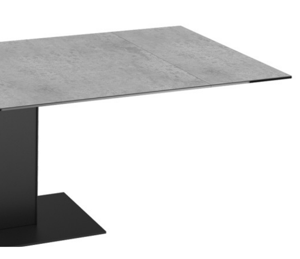 Table céramique extensible gris clair pieds noir design L 150cm - Conny