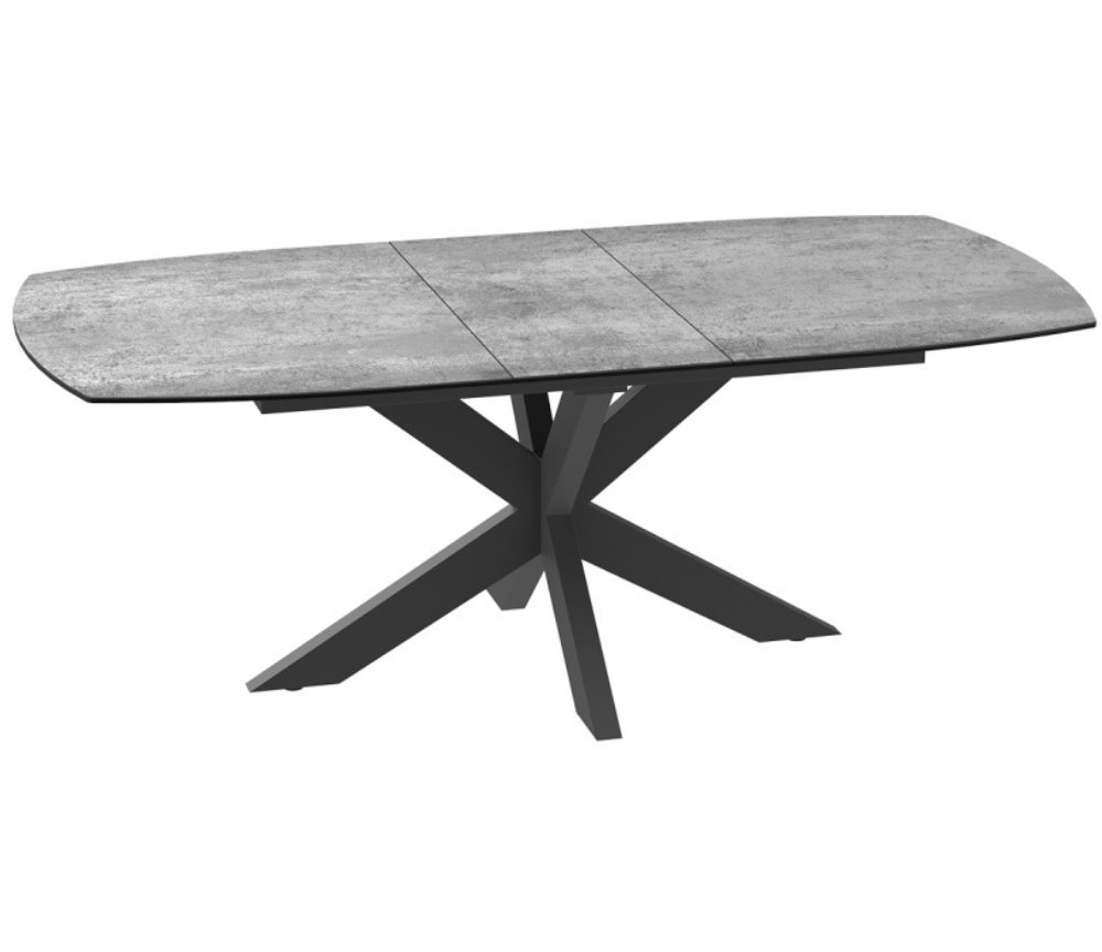 Table céramique extensible grise de salle à manger L160cm ou L200cm - Gustave