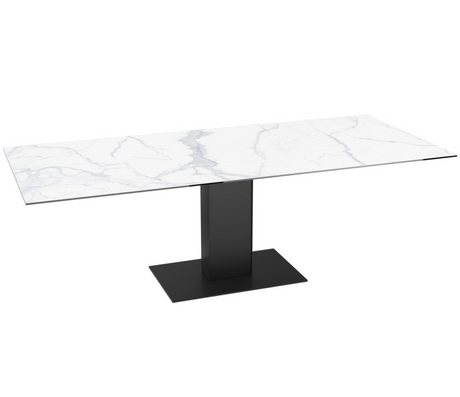Table céramique extensible marbre blanc rectangulaire - Souffle d'intérieur