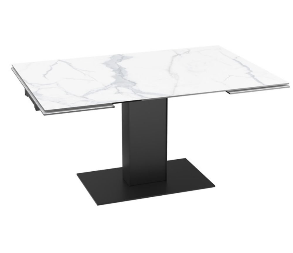Table céramique extensible marbre blanc rectangulaire - Souffle d'intérieur