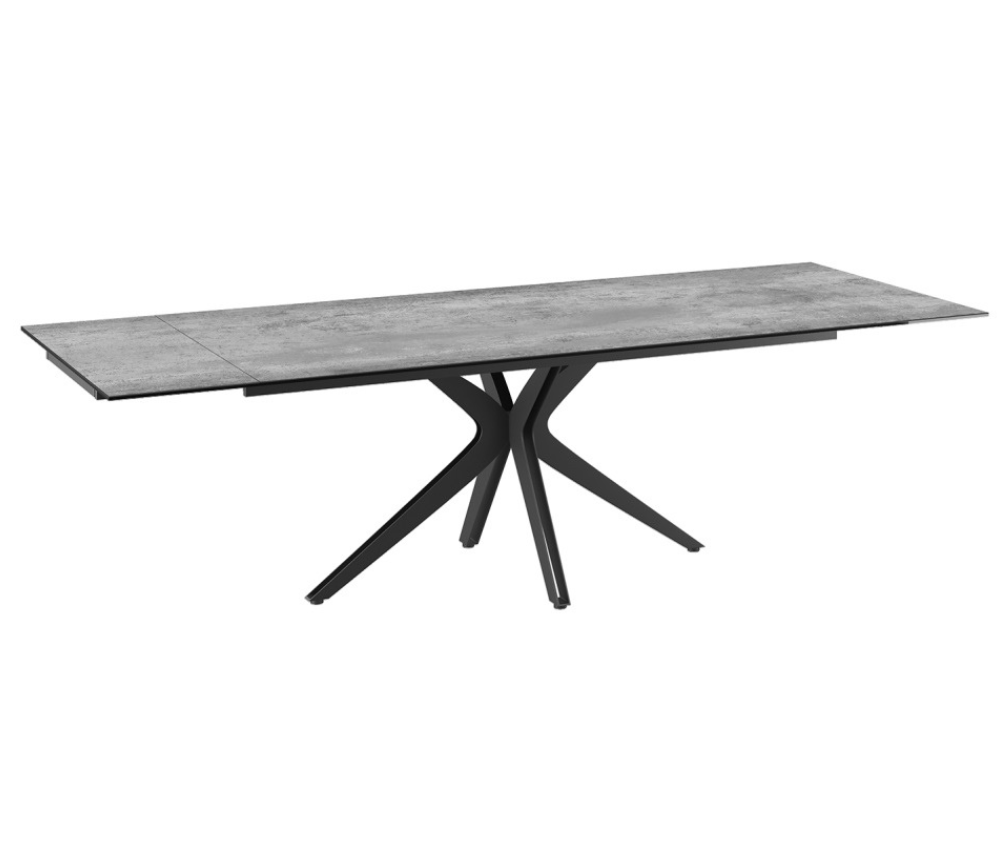 Table céramique extensible gris clair L 150cm ou 190cm - Indina