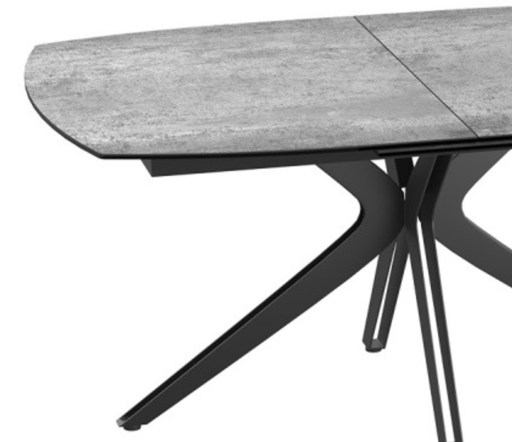 Table de repas céramique extensible gris clair L 160cm ou 200cm - Vanessa