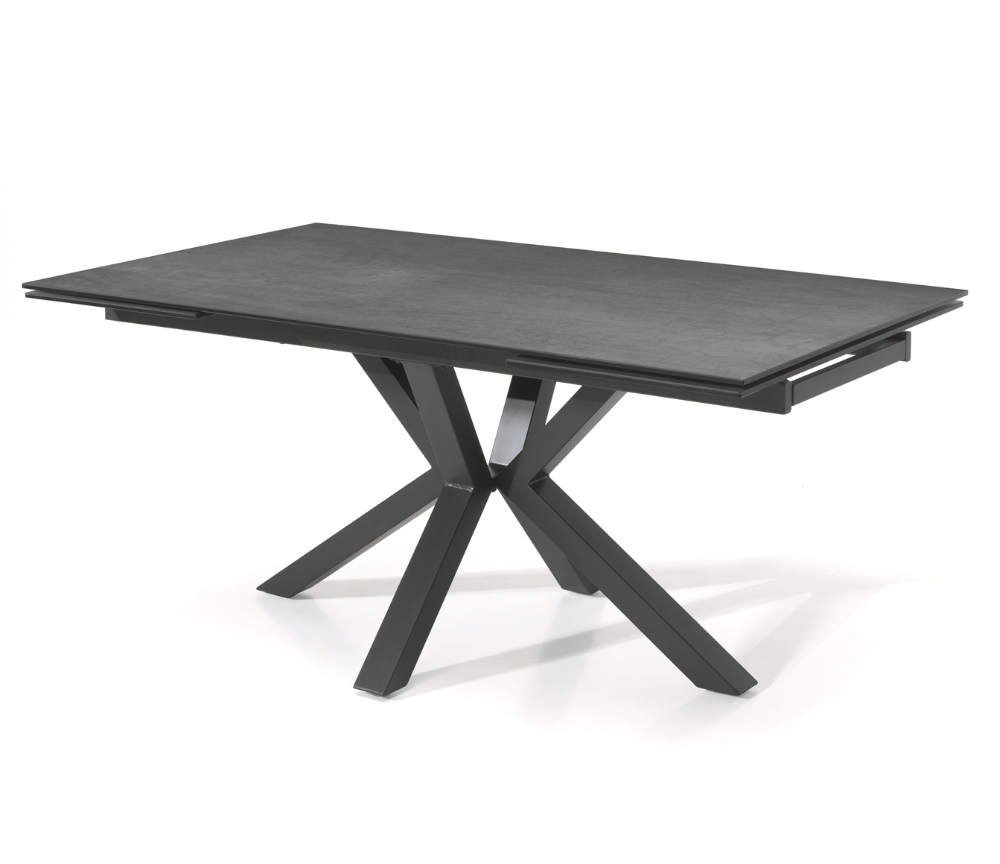 Table céramique extensible design gris foncé rectangulaire 180cm - Sarah