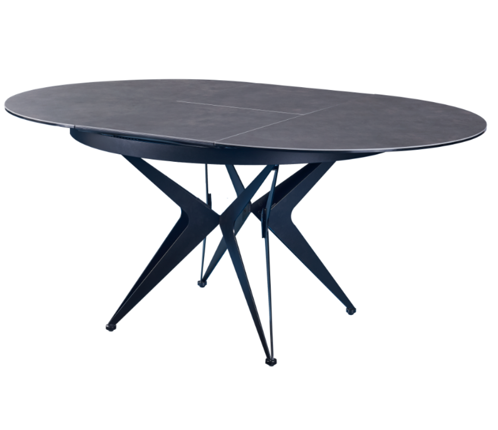 Table ronde extensible céramique grise L 120cm  - Roxie