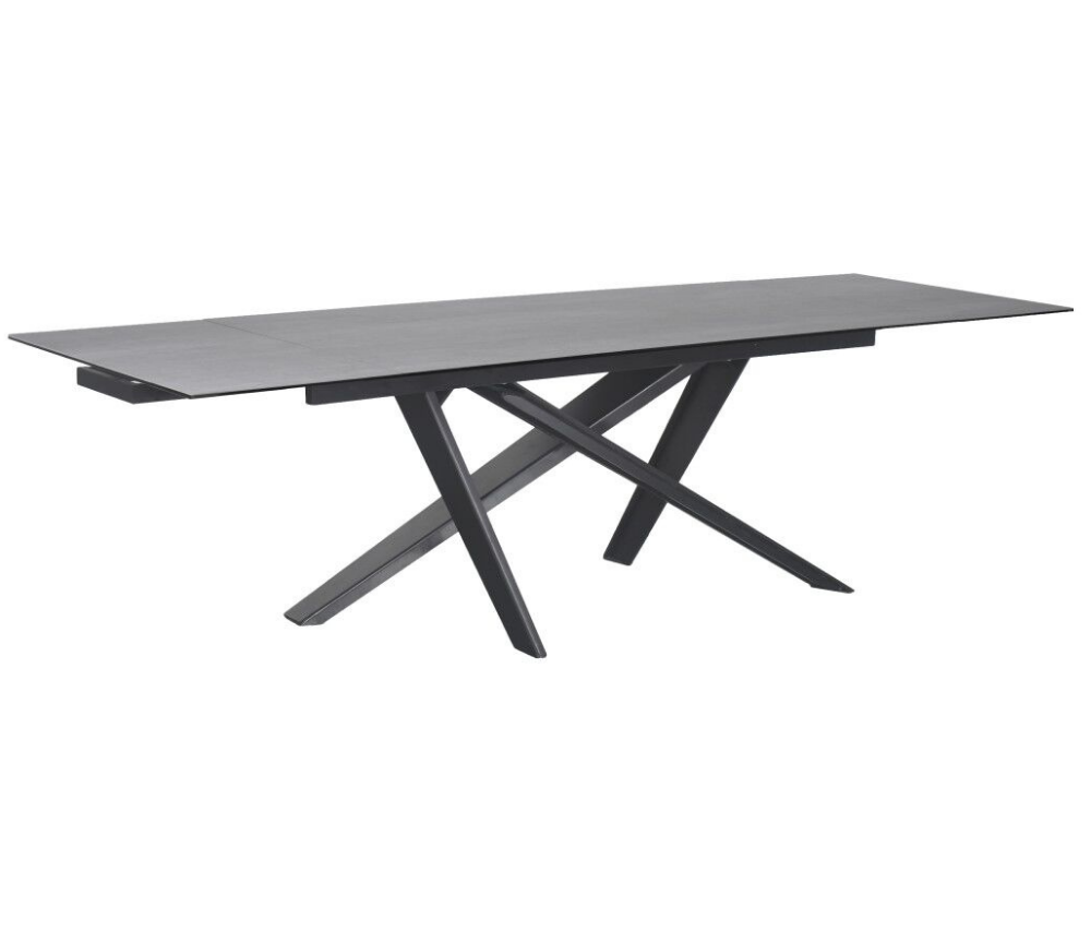 Table de salle à manger extensible céramique grise contemporaine - Nathalie