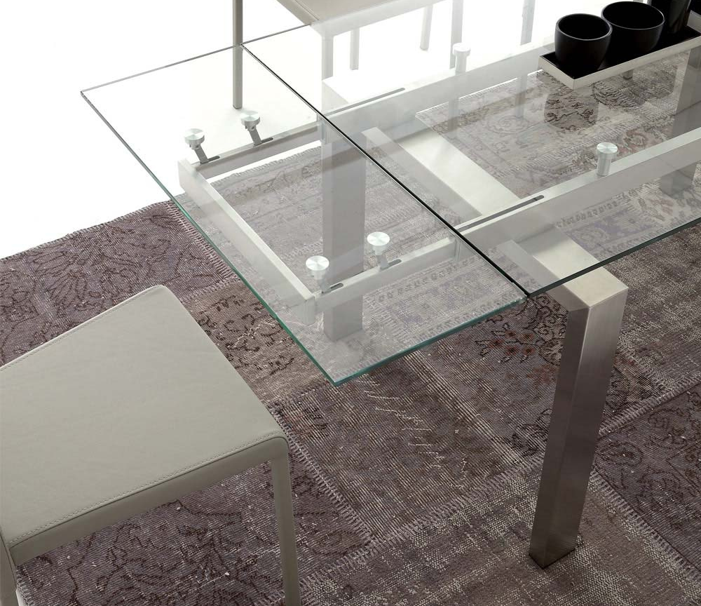 Table en verre avec rallonge design de salle à manger - Souffle d'intérieur