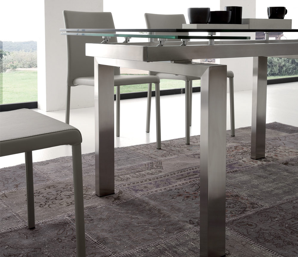 Table en verre avec rallonge design de salle à manger - Souffle d'intérieur