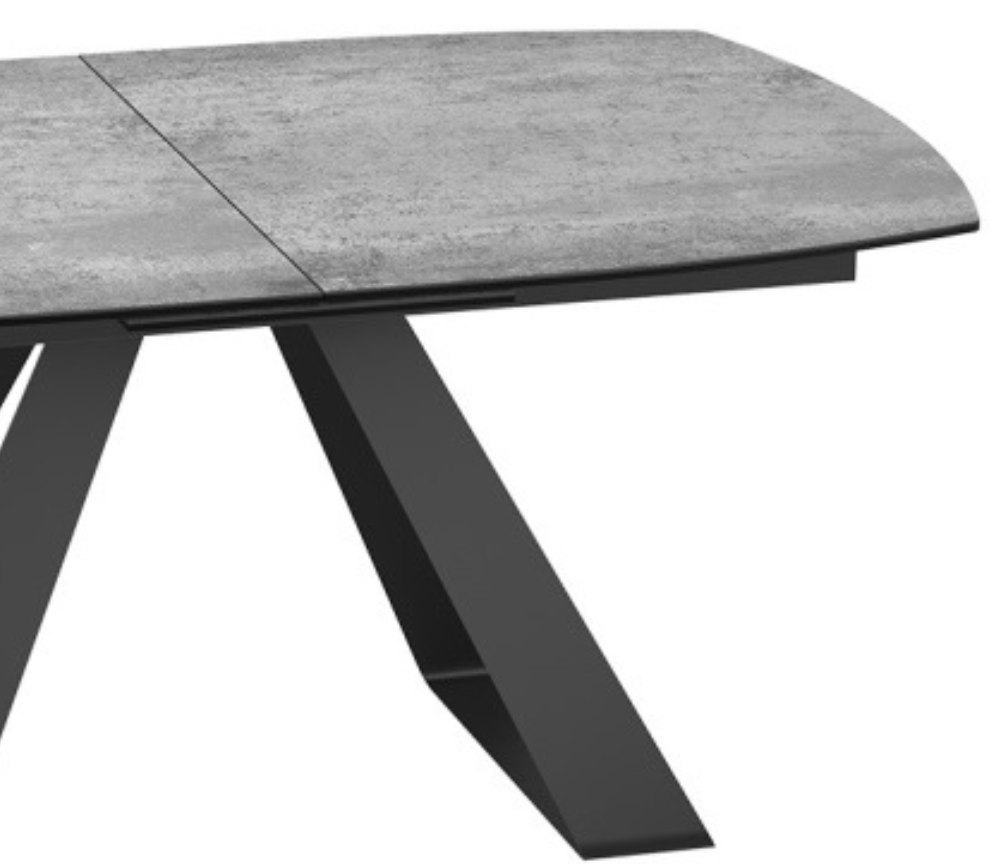 Table de repas extensible céramique gris clair L 160cm ou 200cm  - Hugo