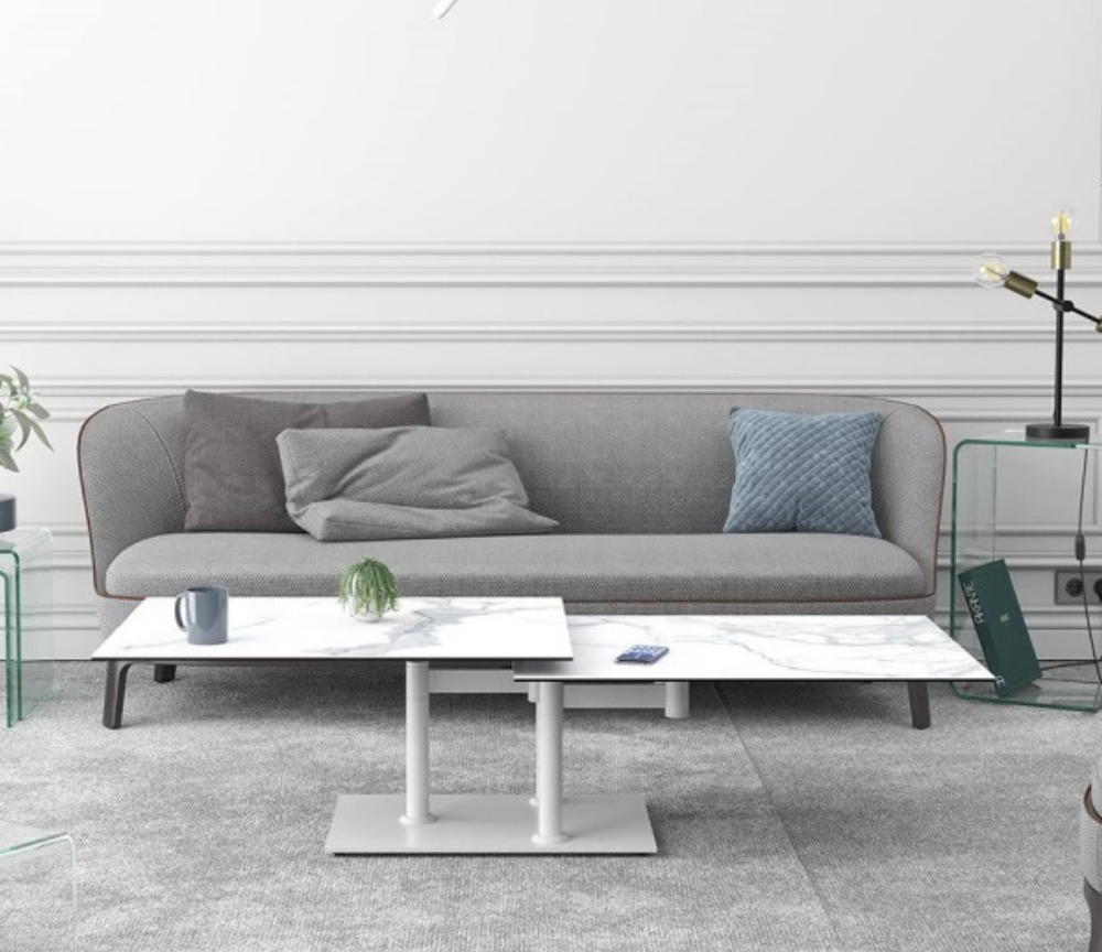 Table basse céramique marbre blanc moderne - Souffle d'intérieur