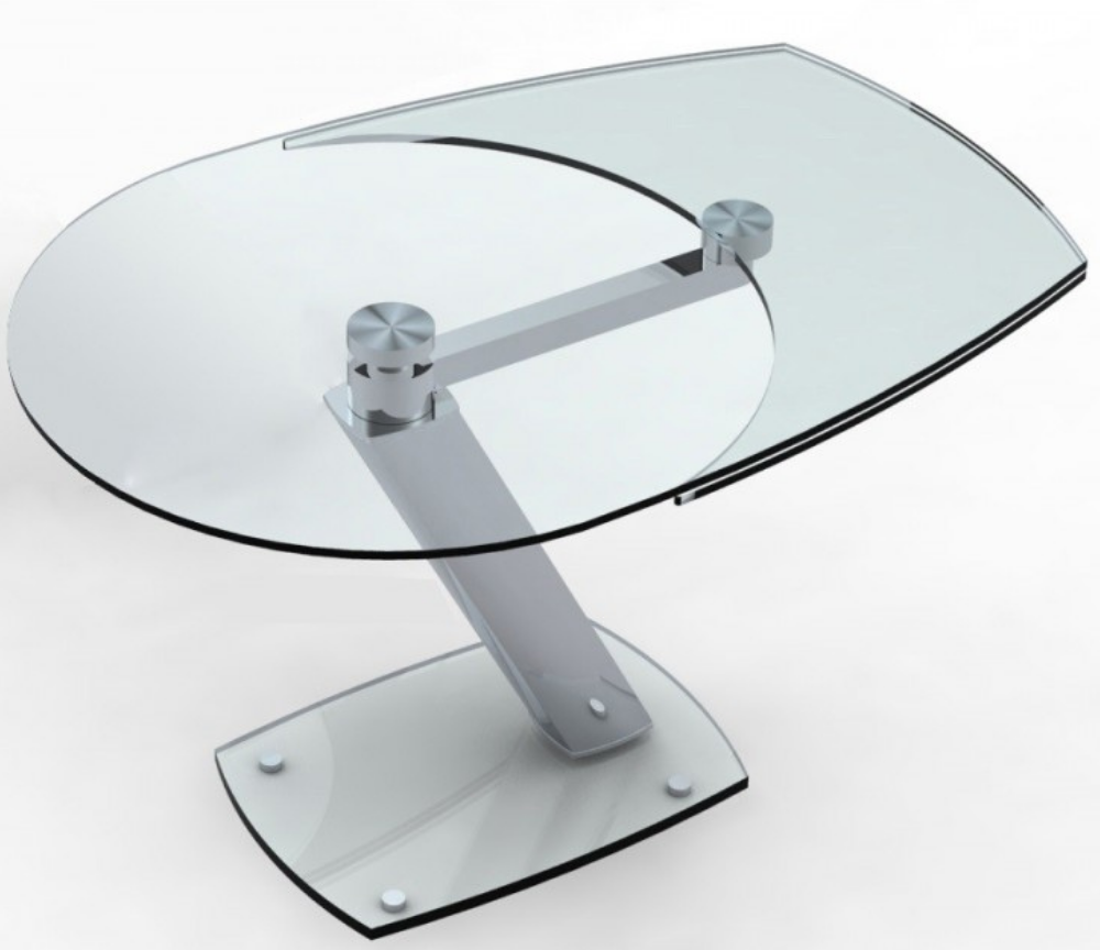 Table en verre extensible design de salle à manger L134cm - Zara