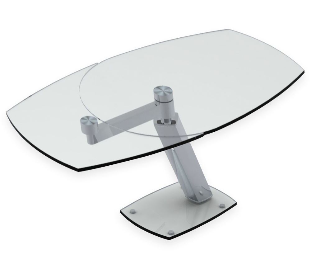 Table en verre extensible design de salle à manger ou de cuisine
