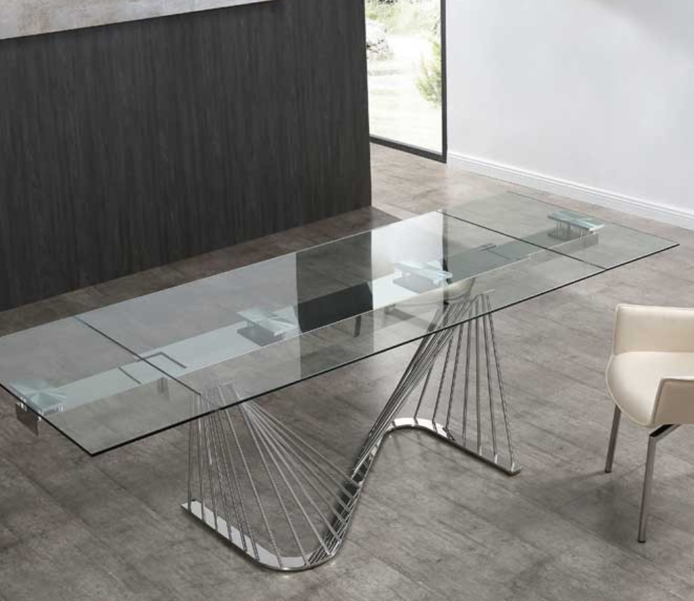 table en verre extensible dans une salle a manger - Souffle d'intérieur