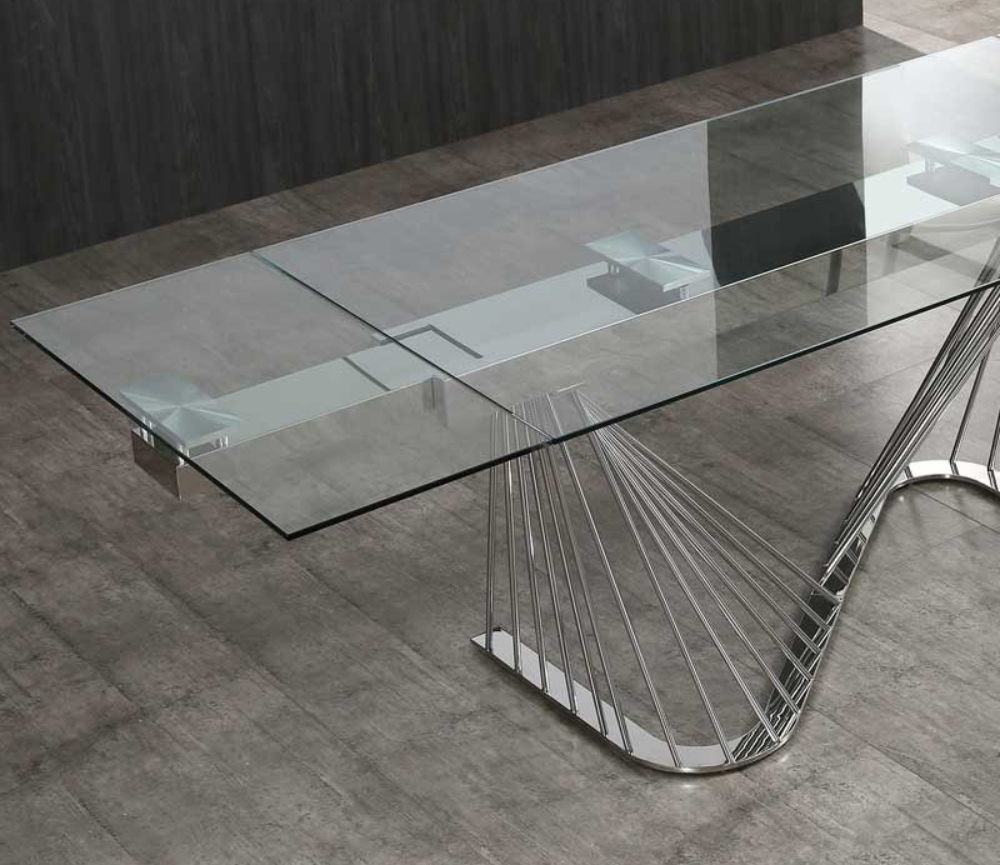 table en verre extensible dans une salle a manger - Souffle d'intérieur