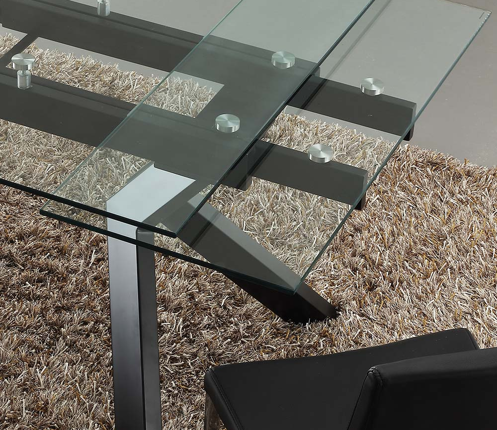 Table en verre extensible contemporaine rectangulaire - Souffle d'intérieur