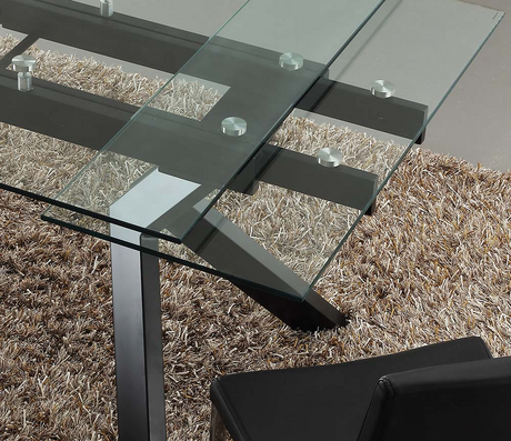 Table en verre extensible contemporaine rectangulaire - Souffle d'intérieur
