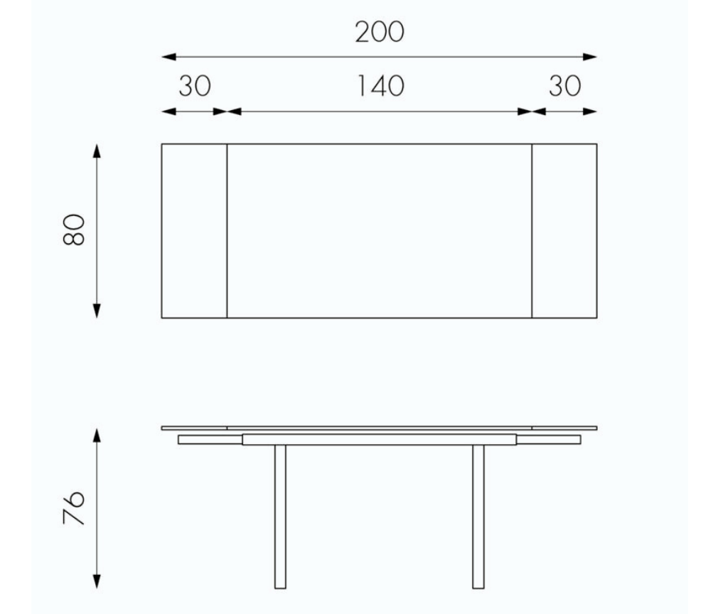 Table en verre extensible design de salle à manger blanche L140cm - Sergio