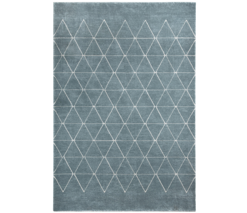 Tapis geometrique bleu au design moderne et contemporain - Viny