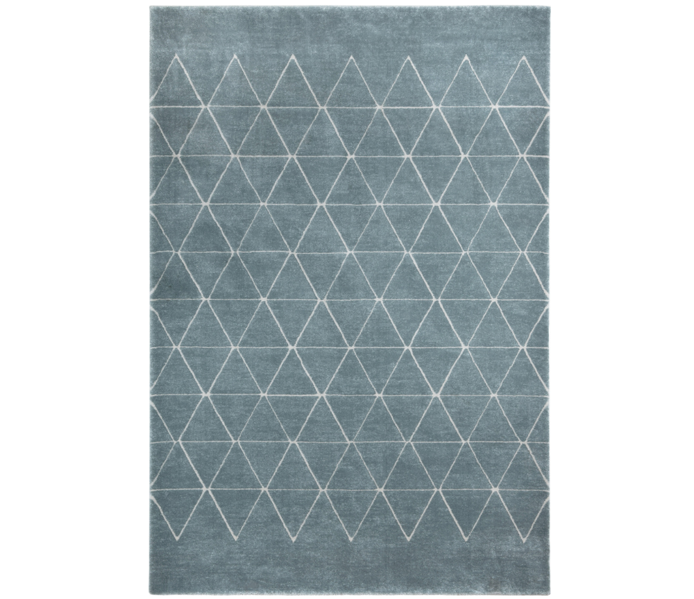 Tapis geometrique bleu au design moderne- Souffle d'intérieur