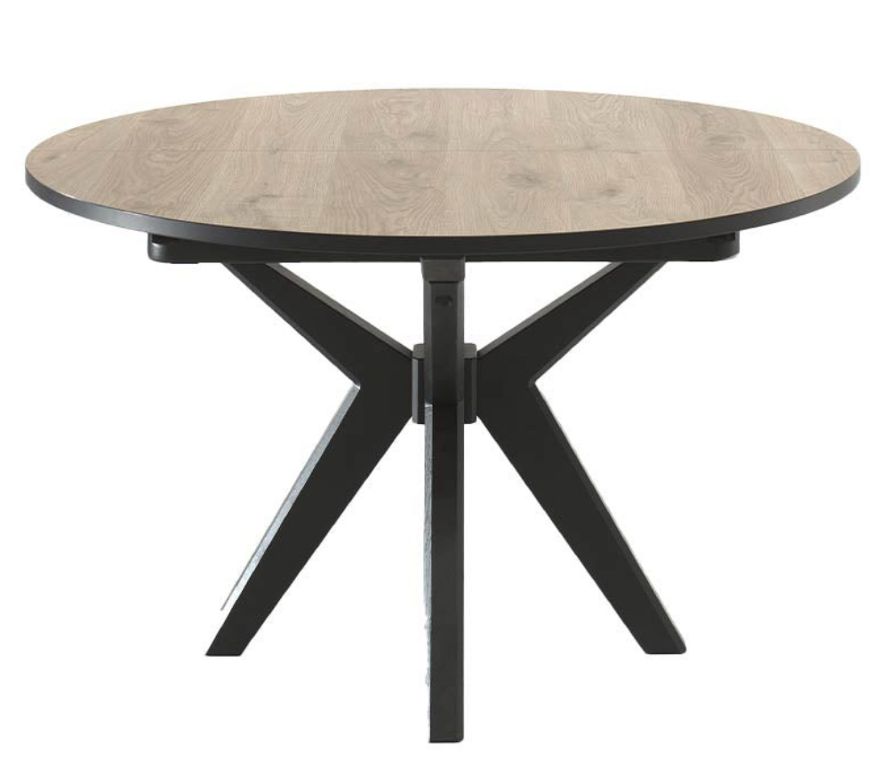 Table ronde en bois extensible avec pieds noir - Souffle d'intérieur 