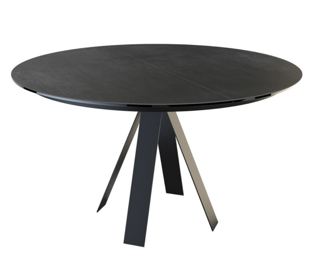 Table ronde en céramique extensible gris foncé - Souffle d'intérieur