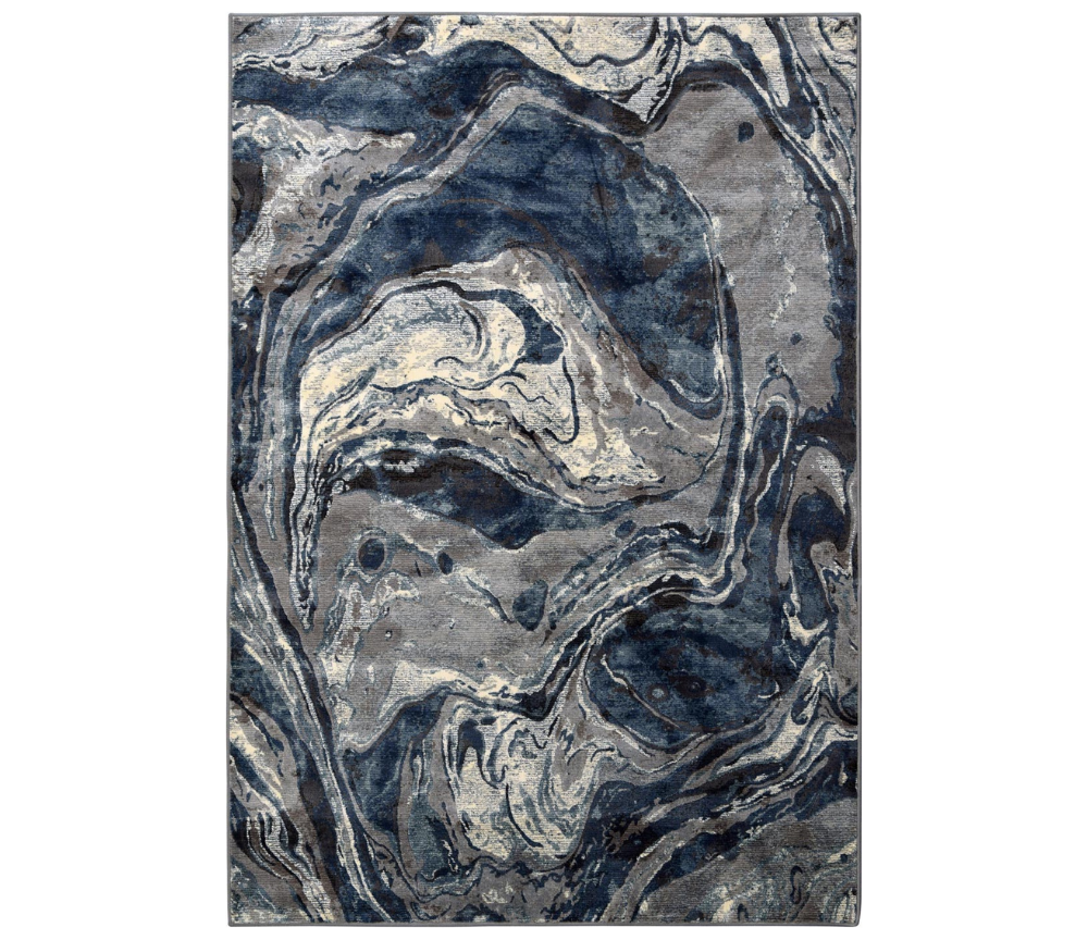 Tapis salon bleu au design moderne rectangulaire - Souffle d'intérieur